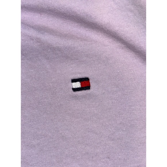 Tommy Hilfiger T Shirt Mens Large (16-18) Purple Embroidered Logo Cotton Slim Fi - Picture 4 of 7